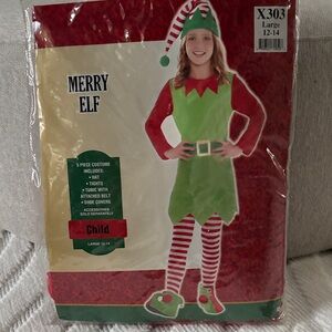 Merry Elf Kids Costume - size 12-14